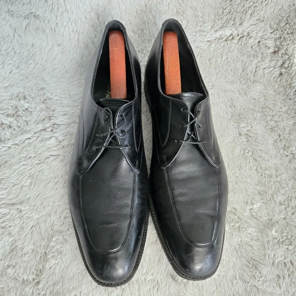 FREEMAN Free Flex Men's Sz 13 AAA Black Dressy Leather Formal Shoes Lace‎ Up